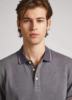 Men Pepe Jeans Flag Logo Polo Shirt