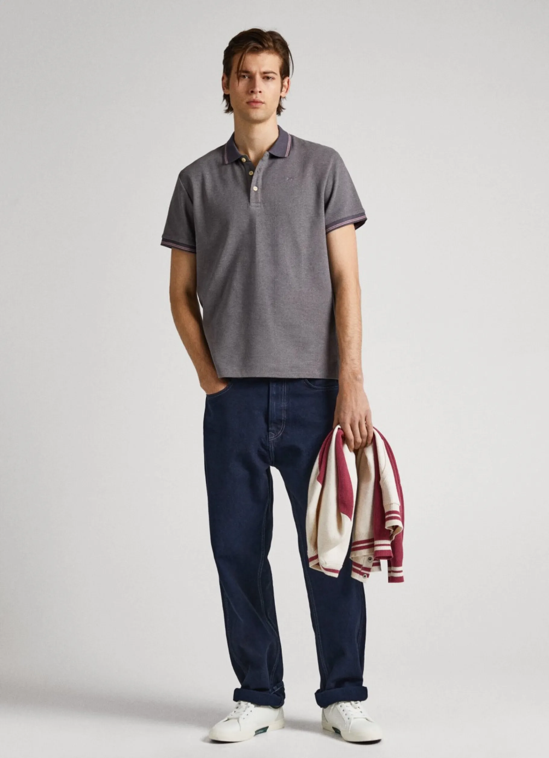 Men Pepe Jeans Flag Logo Polo Shirt