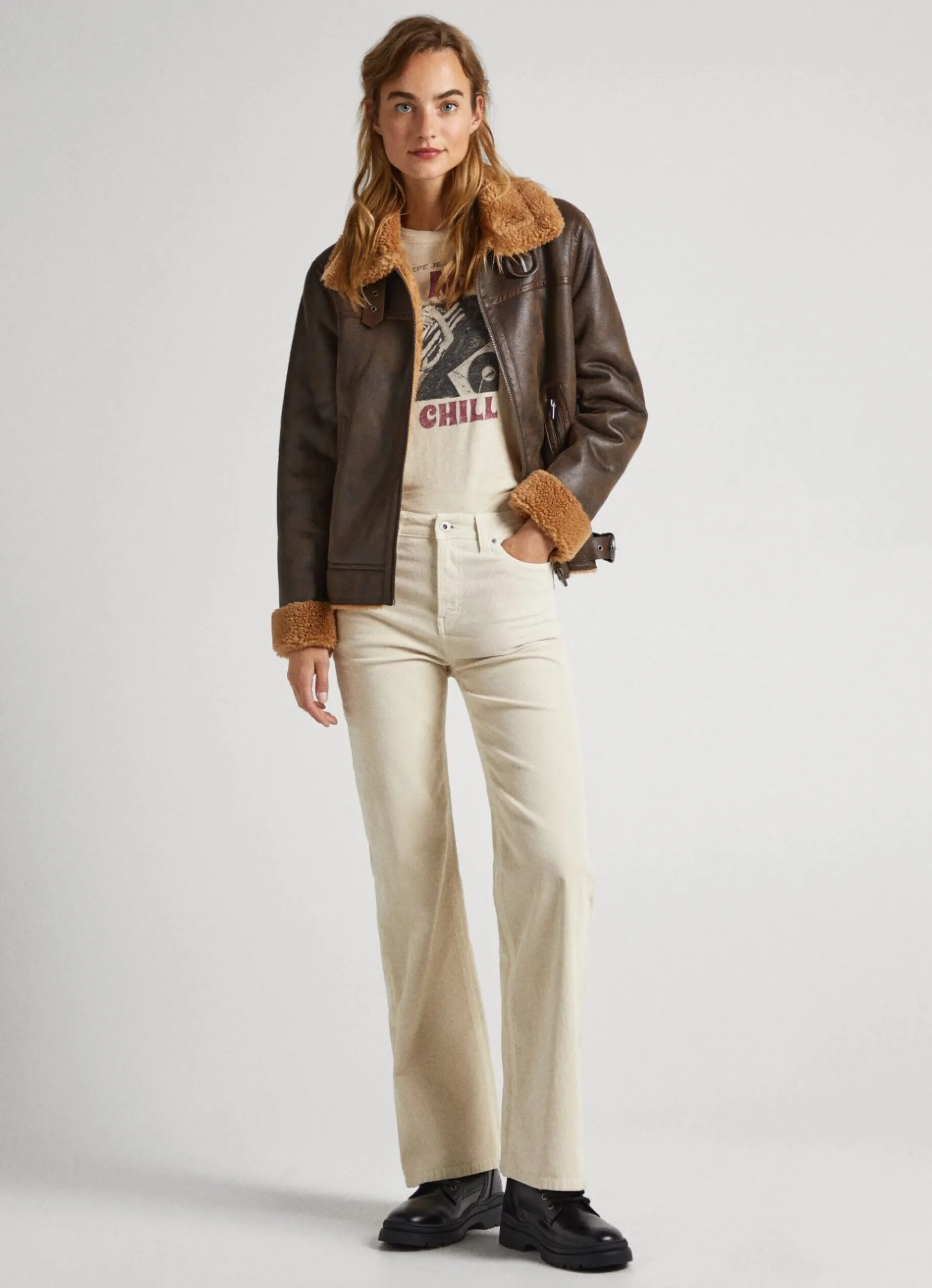 Women Pepe Jeans Flared Corduroy Trousers