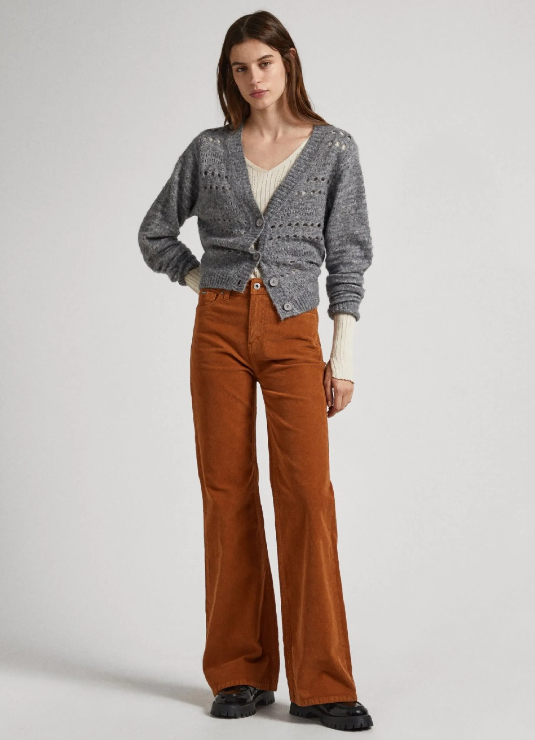 Women Pepe Jeans Flared Corduroy Trousers