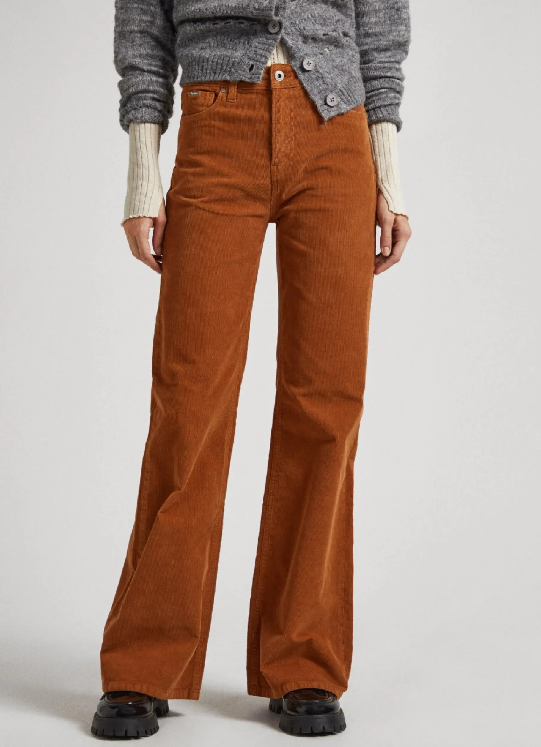 Women Pepe Jeans Flared Corduroy Trousers