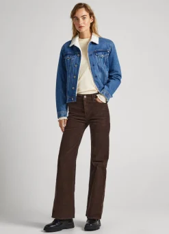 Women Pepe Jeans Flared Corduroy Trousers
