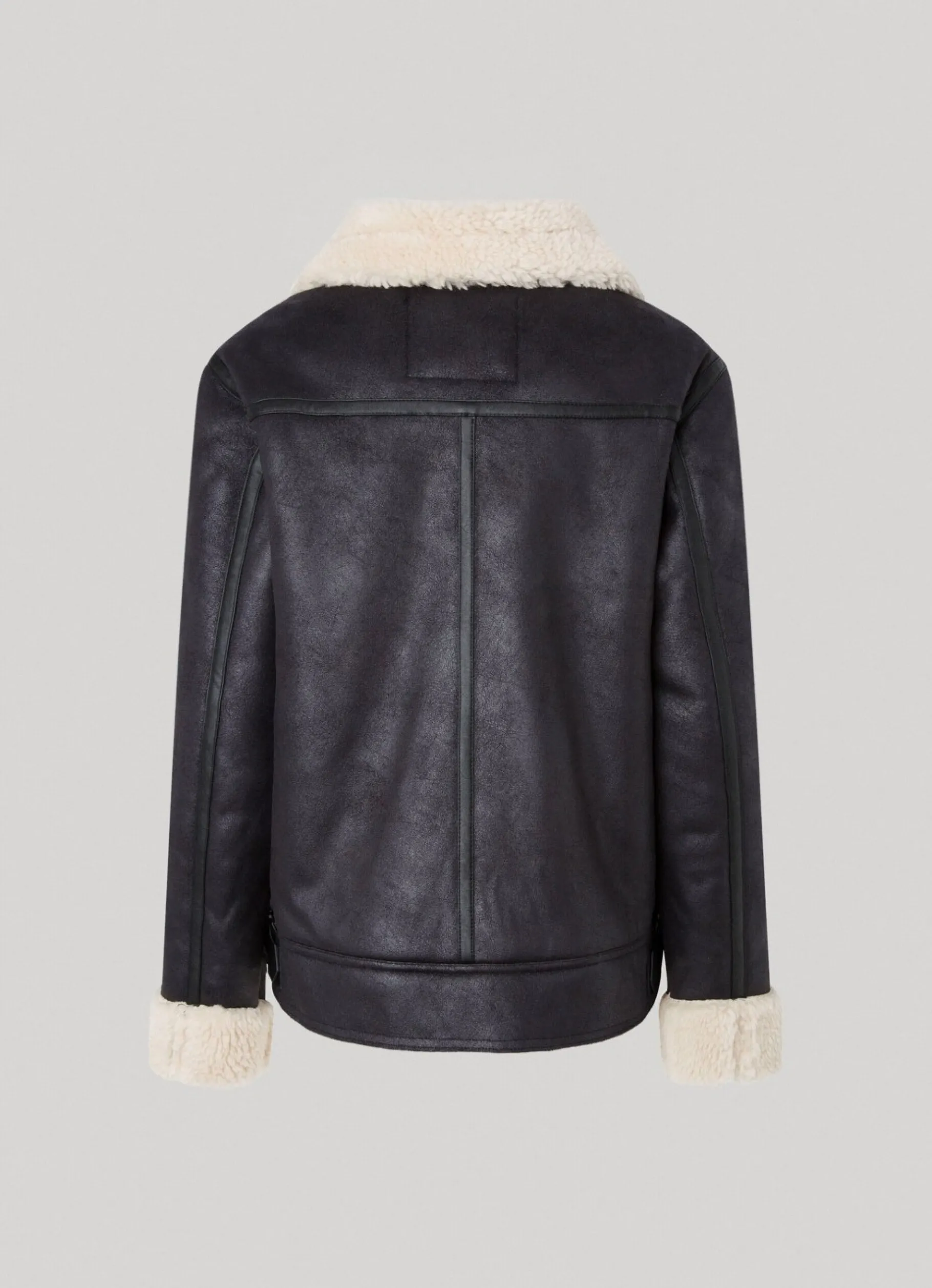 Women Pepe Jeans Fleece Lined Biker Jacket