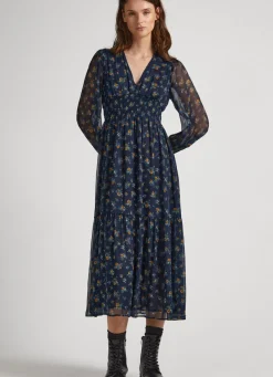 Women Pepe Jeans Floral Chiffon Dress