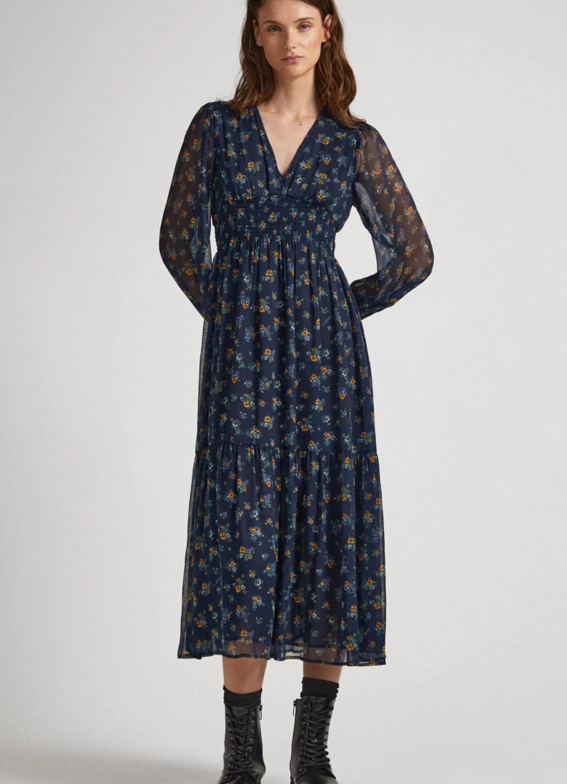 Women Pepe Jeans Floral Chiffon Dress