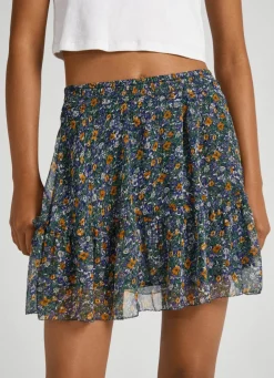 Women Pepe Jeans Floral Chiffon Skirt