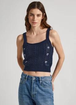 Women Pepe Jeans Floral Knit Top