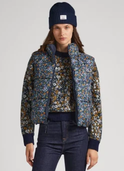 Women Pepe Jeans Floral Padded Waistcoat