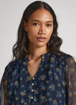 Women Pepe Jeans Floral Print Chiffon Dress