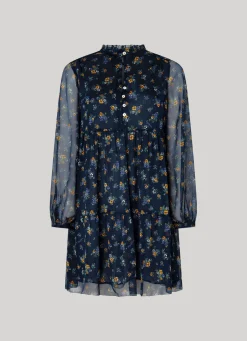Women Pepe Jeans Floral Print Chiffon Dress