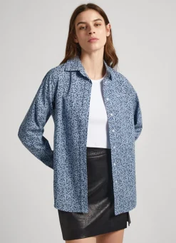 Women Pepe Jeans Floral Print Cotton Shirt