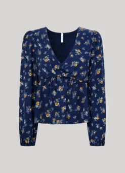 Women Pepe Jeans Floral Print Dobby Blouse