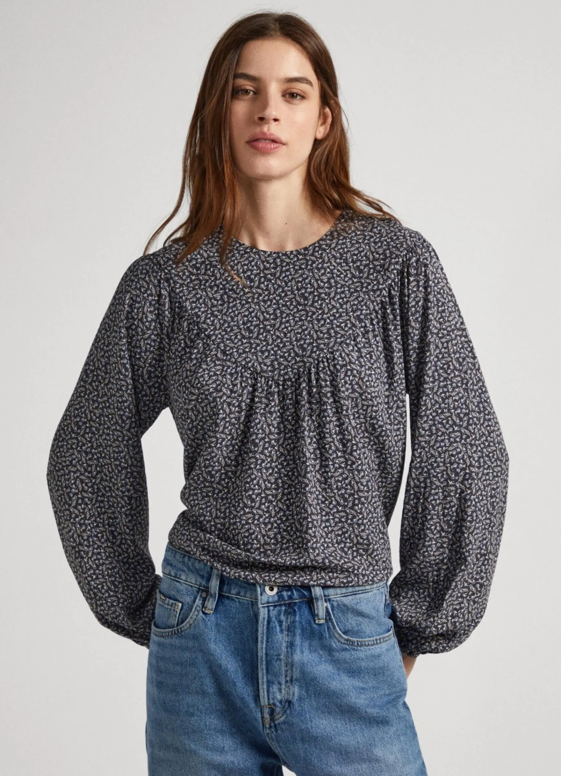 Women Pepe Jeans Floral Print Dobby Blouse