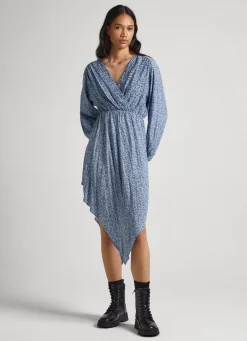 Women Pepe Jeans Floral Print Lurex Dress