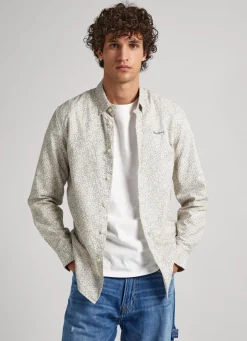 Men Pepe Jeans Floral Print Oxford Shirt