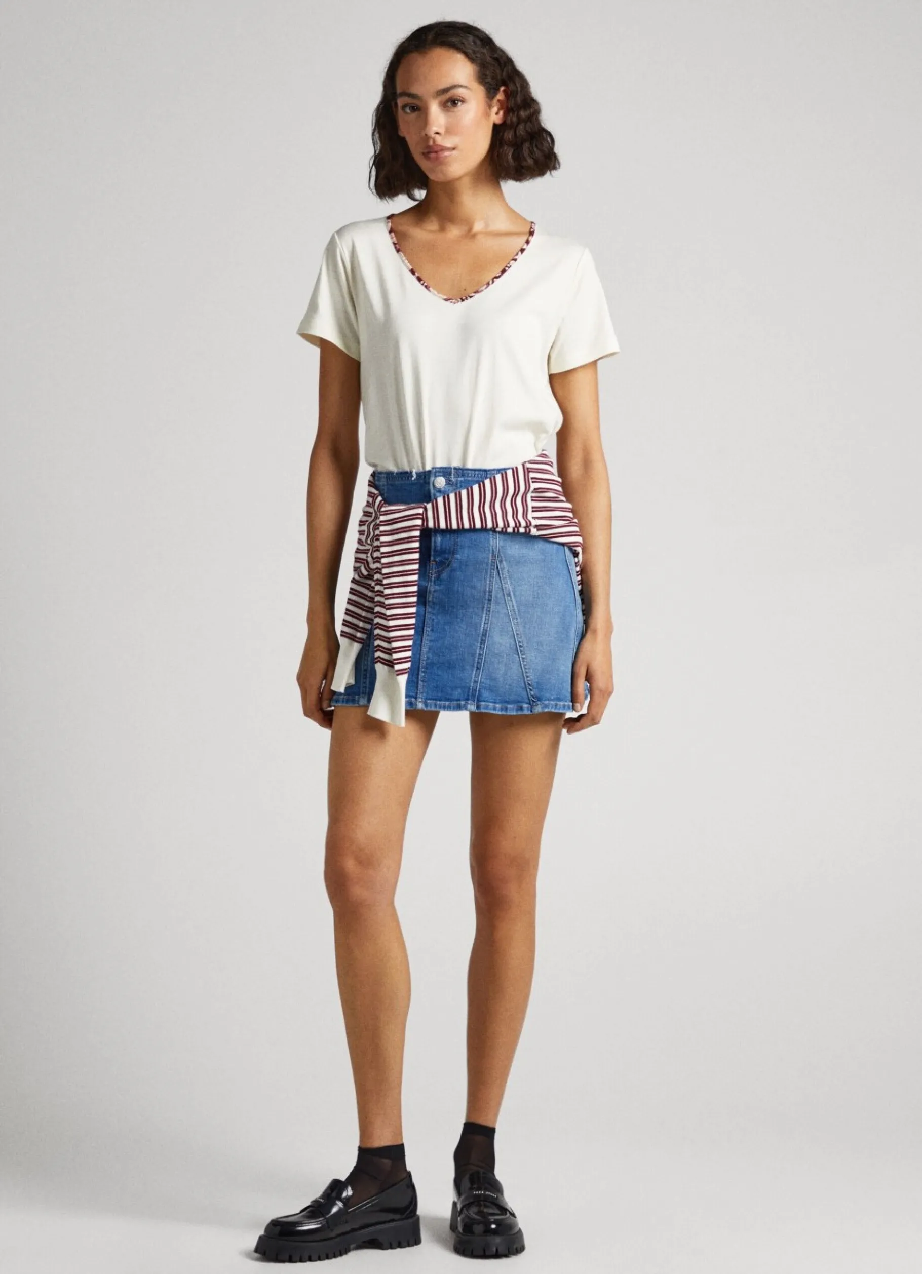 Women Pepe Jeans Flowing V-Neck T-Shirt