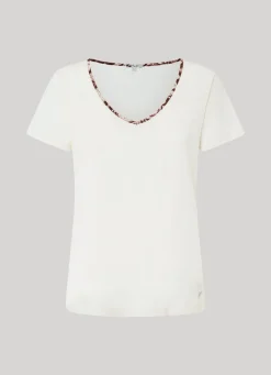 Women Pepe Jeans Flowing V-Neck T-Shirt
