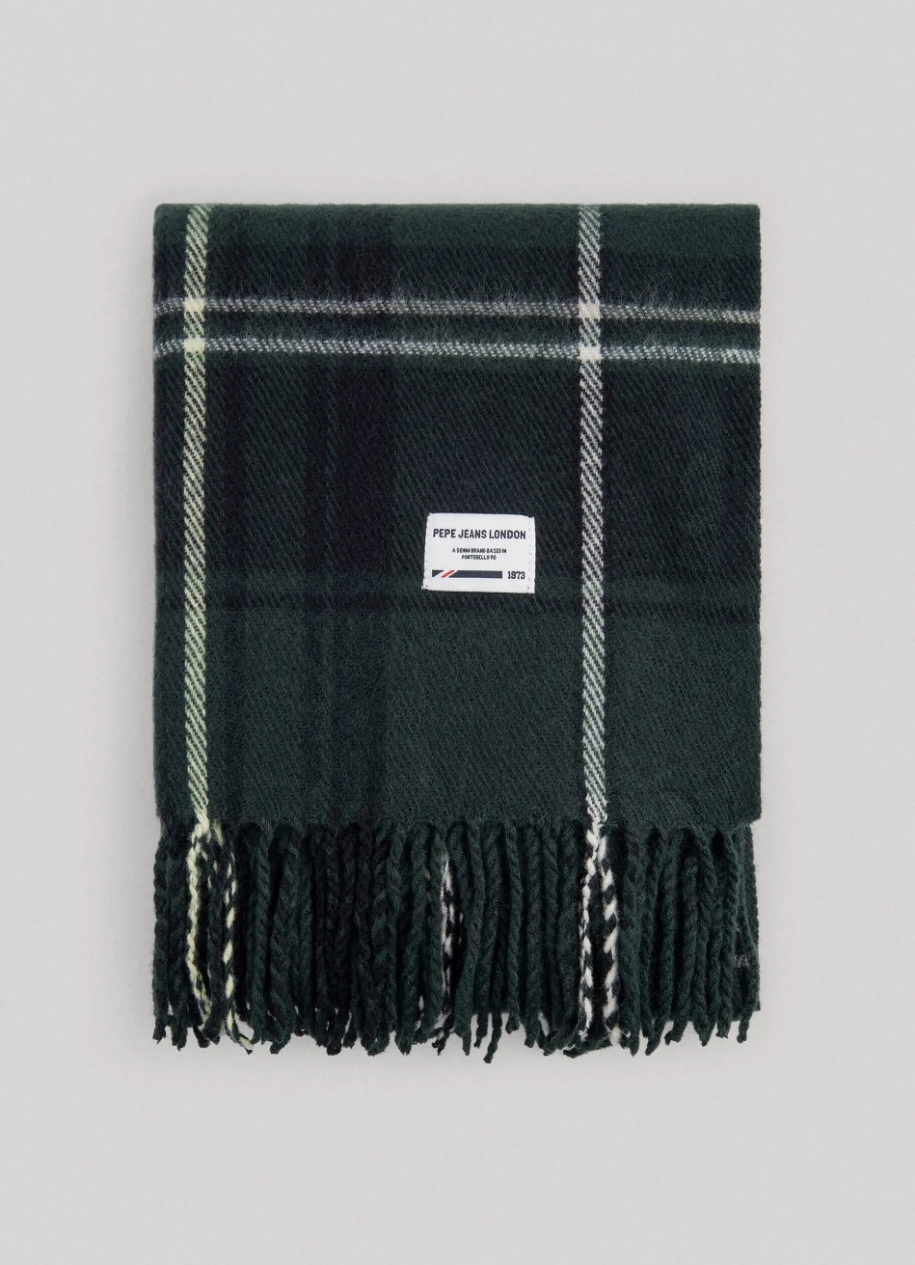 Men Pepe Jeans Fluid Fabric Check Scarf