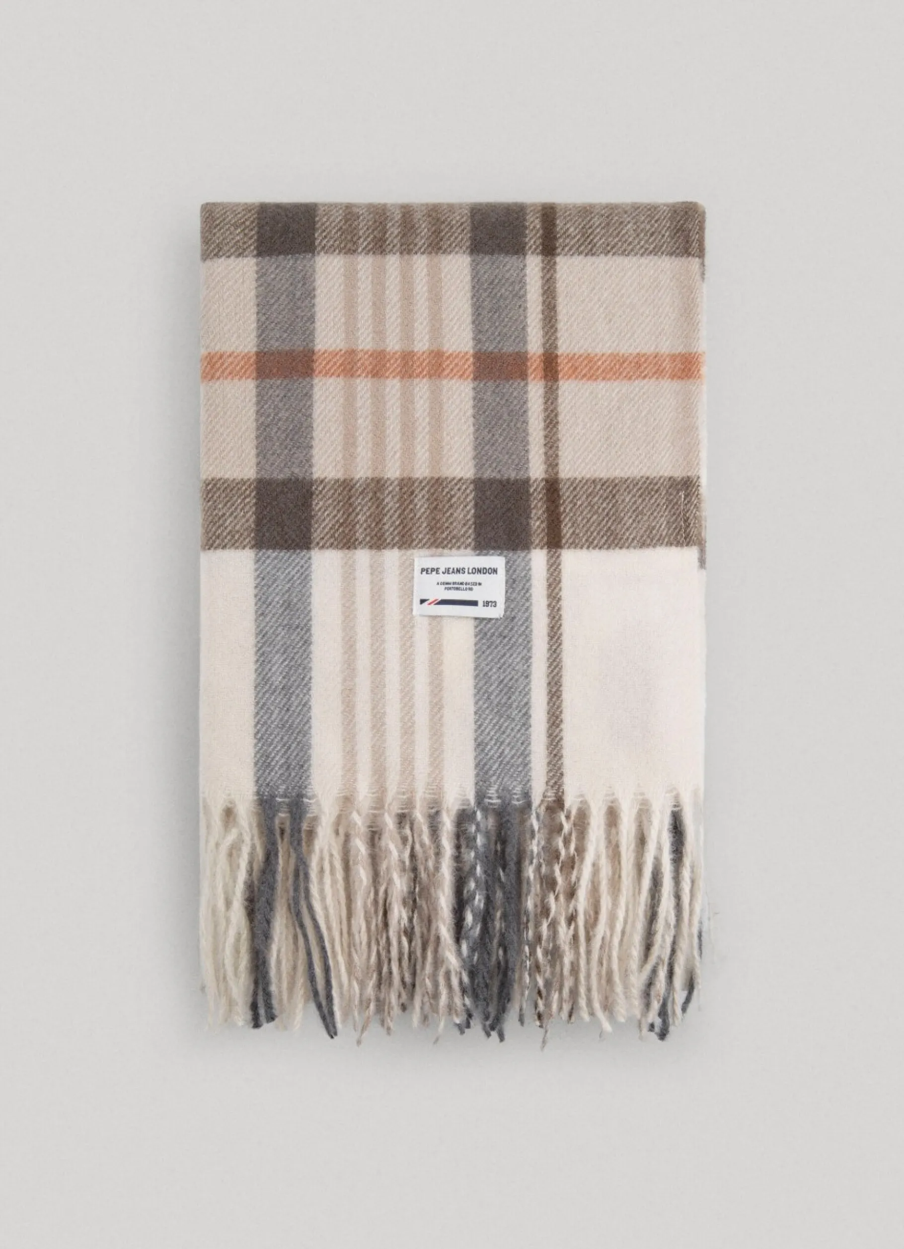 Men Pepe Jeans Fluid Fabric Check Scarf