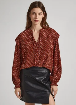 Women Pepe Jeans Geometric Print Blouse