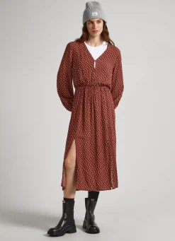 Women Pepe Jeans Geometric Print Dobby Dress