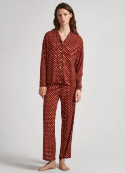 Women Pepe Jeans Geometric Print Pajama Set