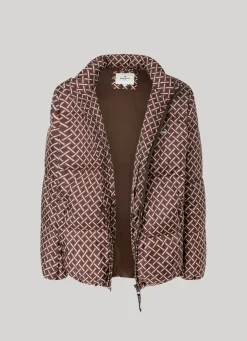 Men Pepe Jeans Geometric Print Puffer Jacket