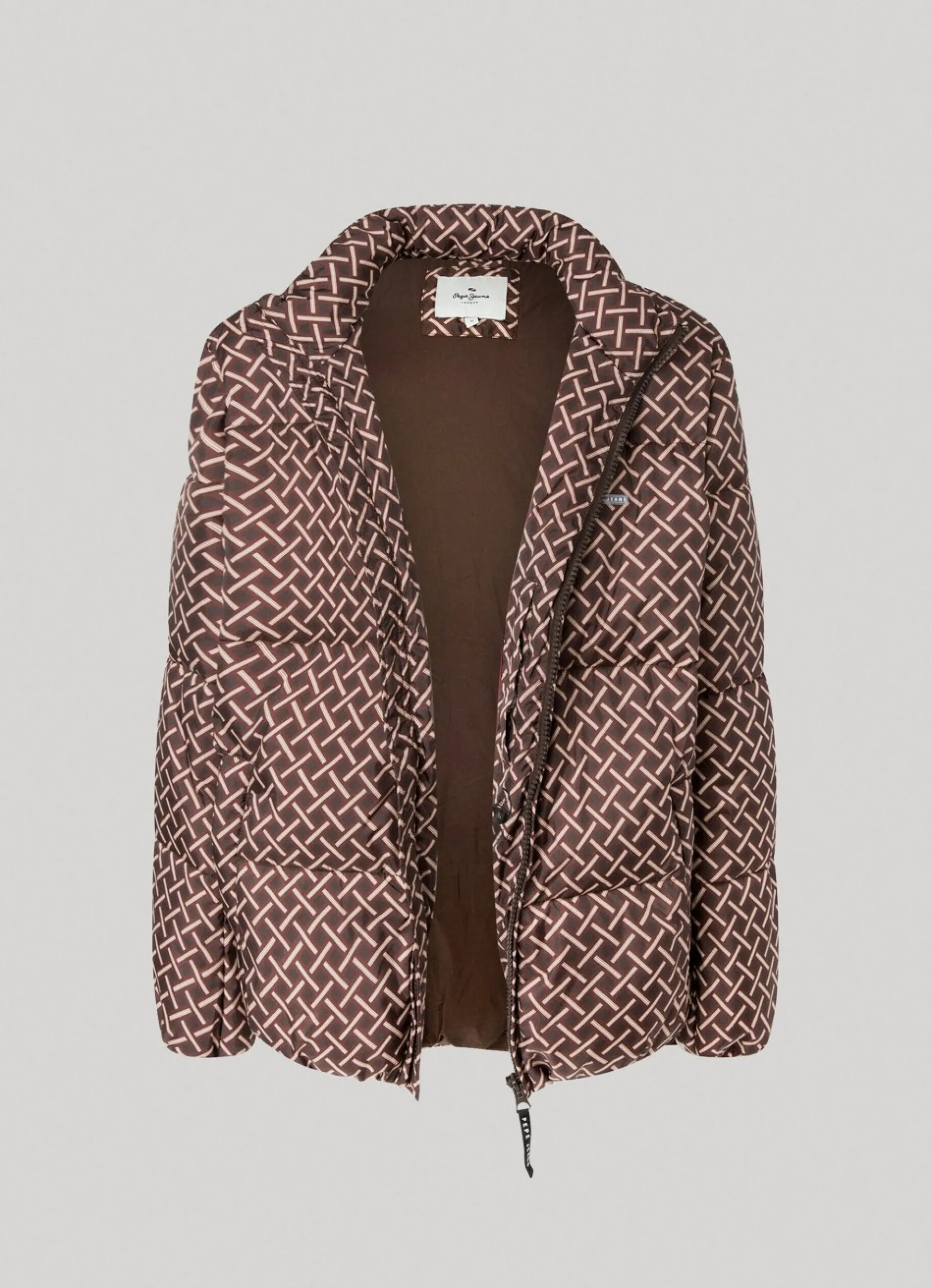 Men Pepe Jeans Geometric Print Puffer Jacket