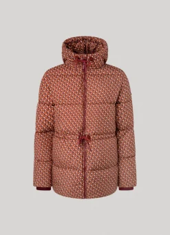 Women Pepe Jeans Geometric Print Puffer Jacket