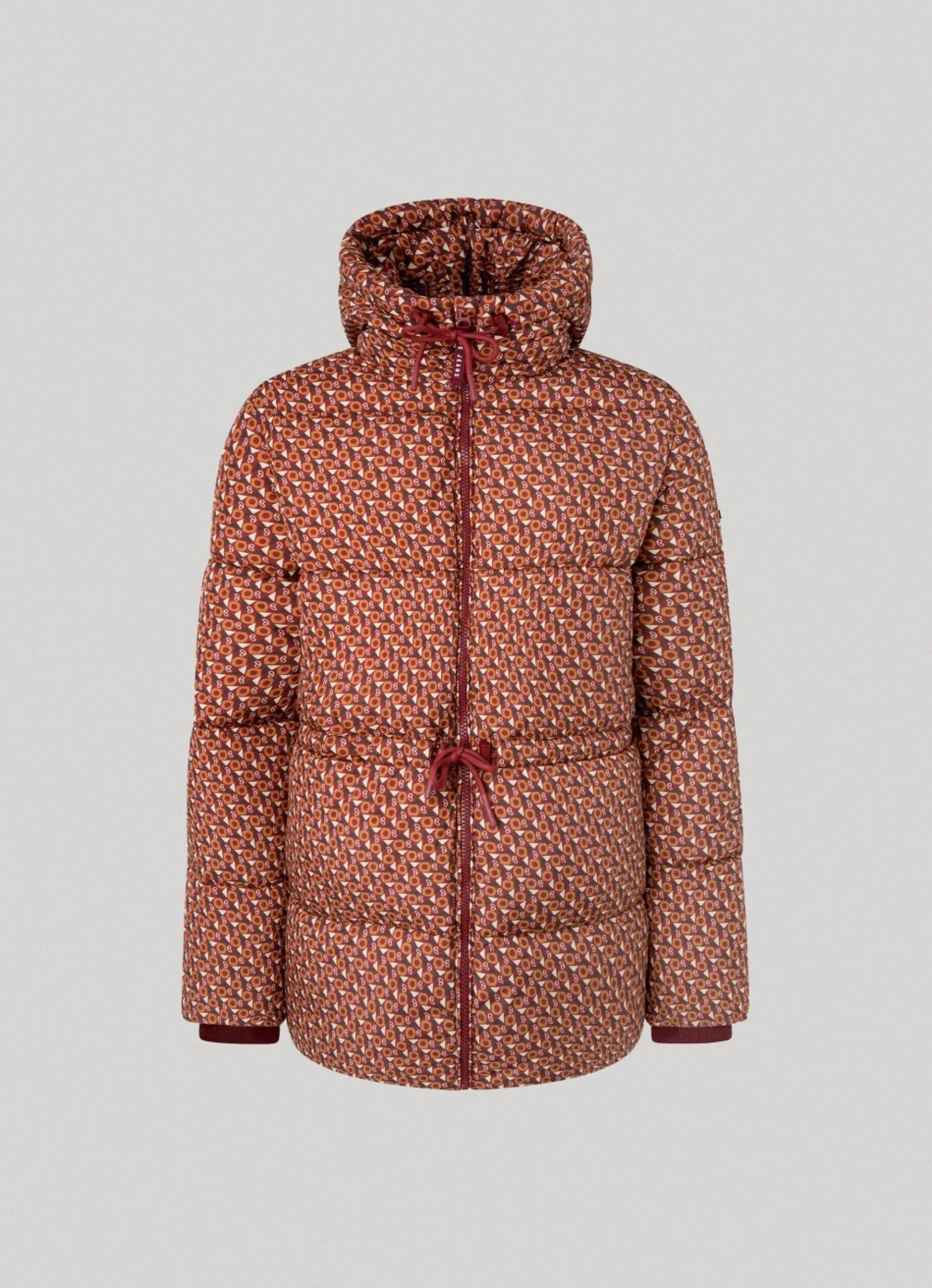 Women Pepe Jeans Geometric Print Puffer Jacket