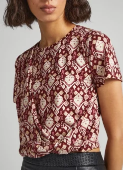 Women Pepe Jeans Geometric Print T-Shirt