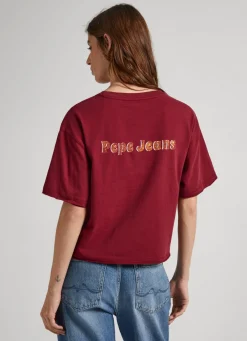 Women Pepe Jeans Glitter Print T-Shirt