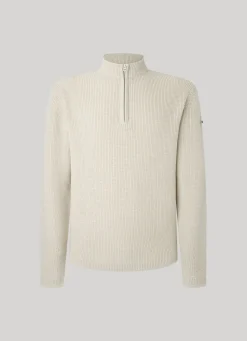 Men Pepe Jeans Half-Zip Cotton Jumper