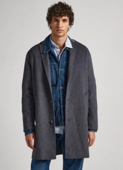 Men Pepe Jeans Handmade Wool Coat