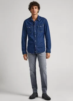Men Pepe Jeans Hatch Regular Slim Fit Mid-Rise Jeans