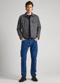Men Pepe Jeans Heathered Fabric Jacket