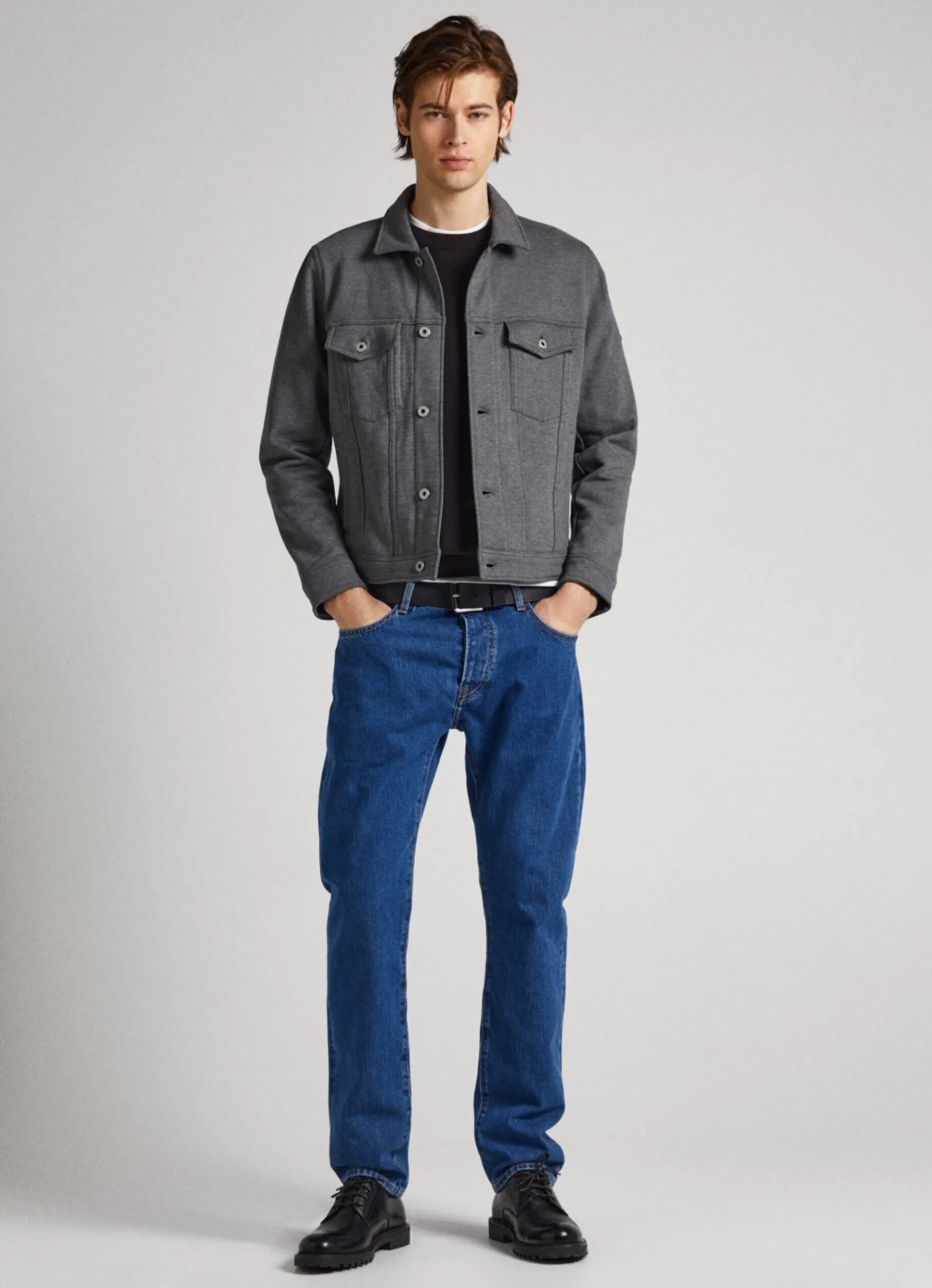 Men Pepe Jeans Heathered Fabric Jacket