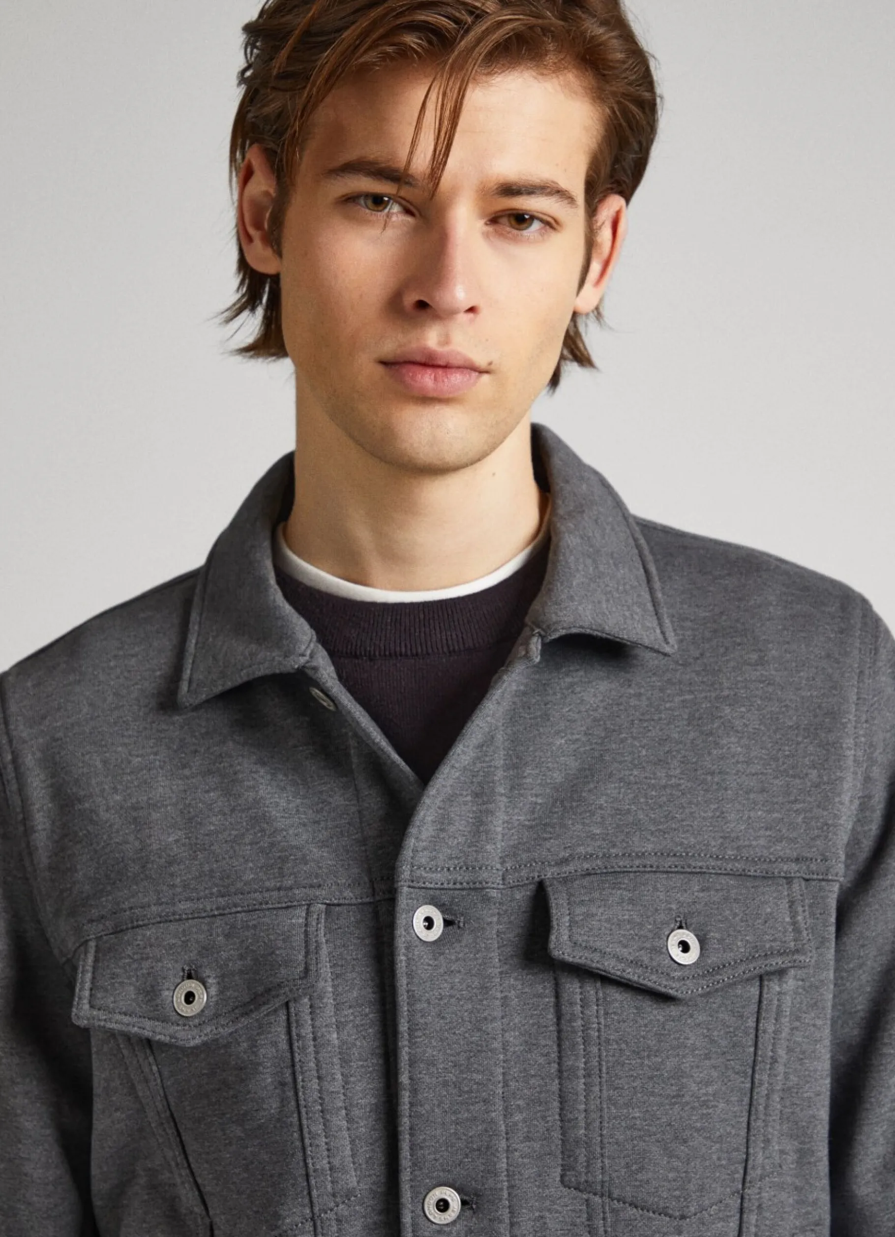 Men Pepe Jeans Heathered Fabric Jacket