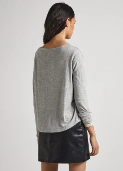 Women Pepe Jeans Heathered Long-Sleeve T-Shirt