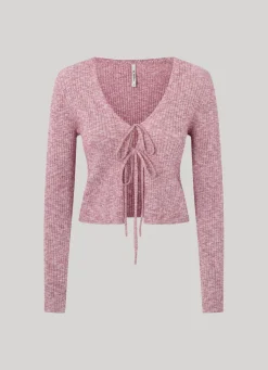 Women Pepe Jeans Heathered Melange Cotton Cardigan