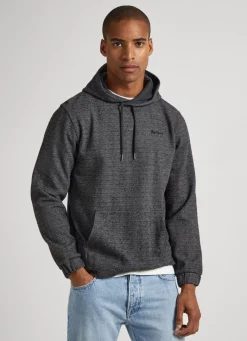 Men Pepe Jeans Herringbone Hooded Sweatshirt