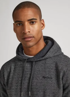 Men Pepe Jeans Herringbone Hooded Sweatshirt