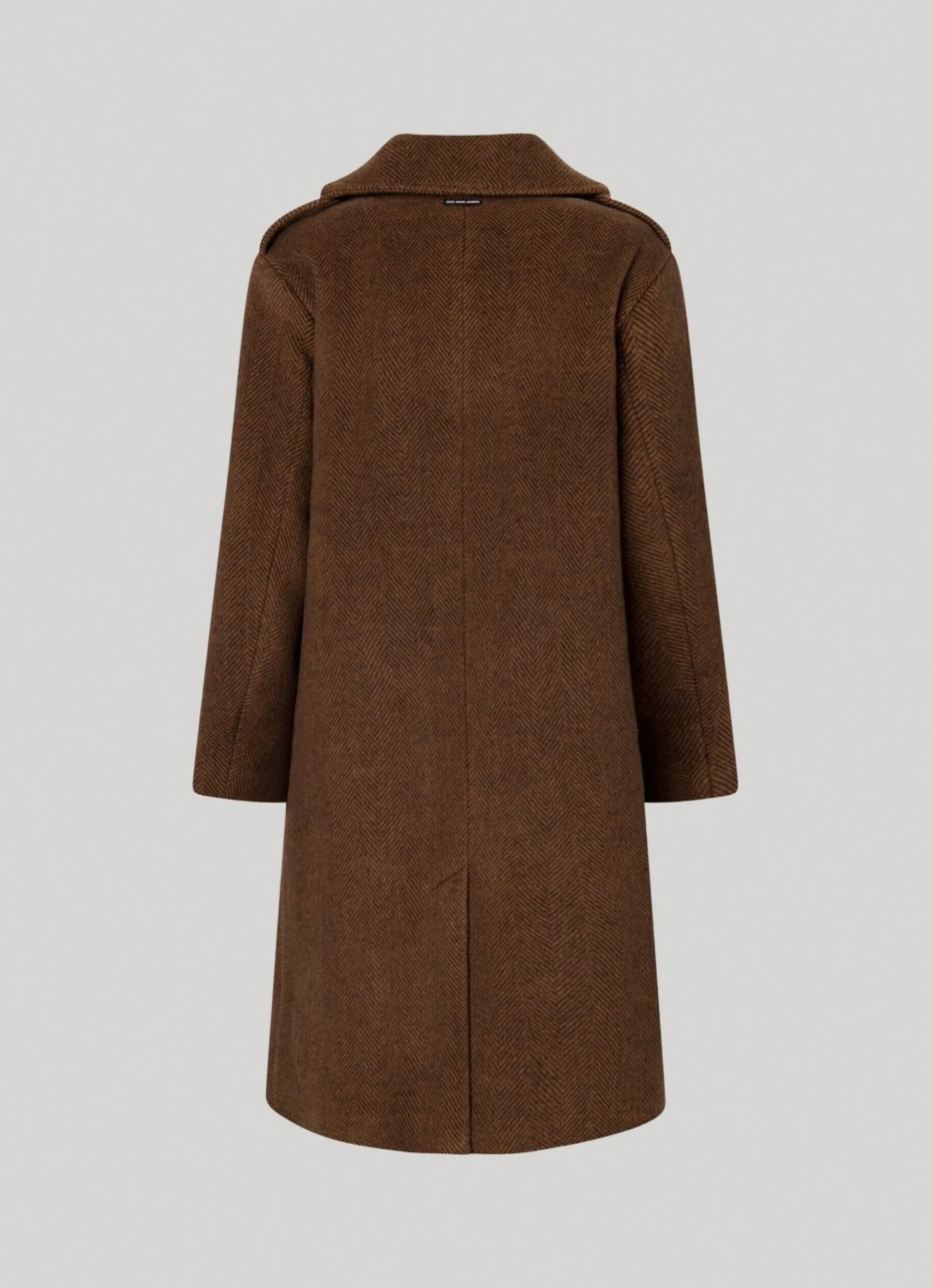 Women Pepe Jeans Herringbone Print Wool Coat