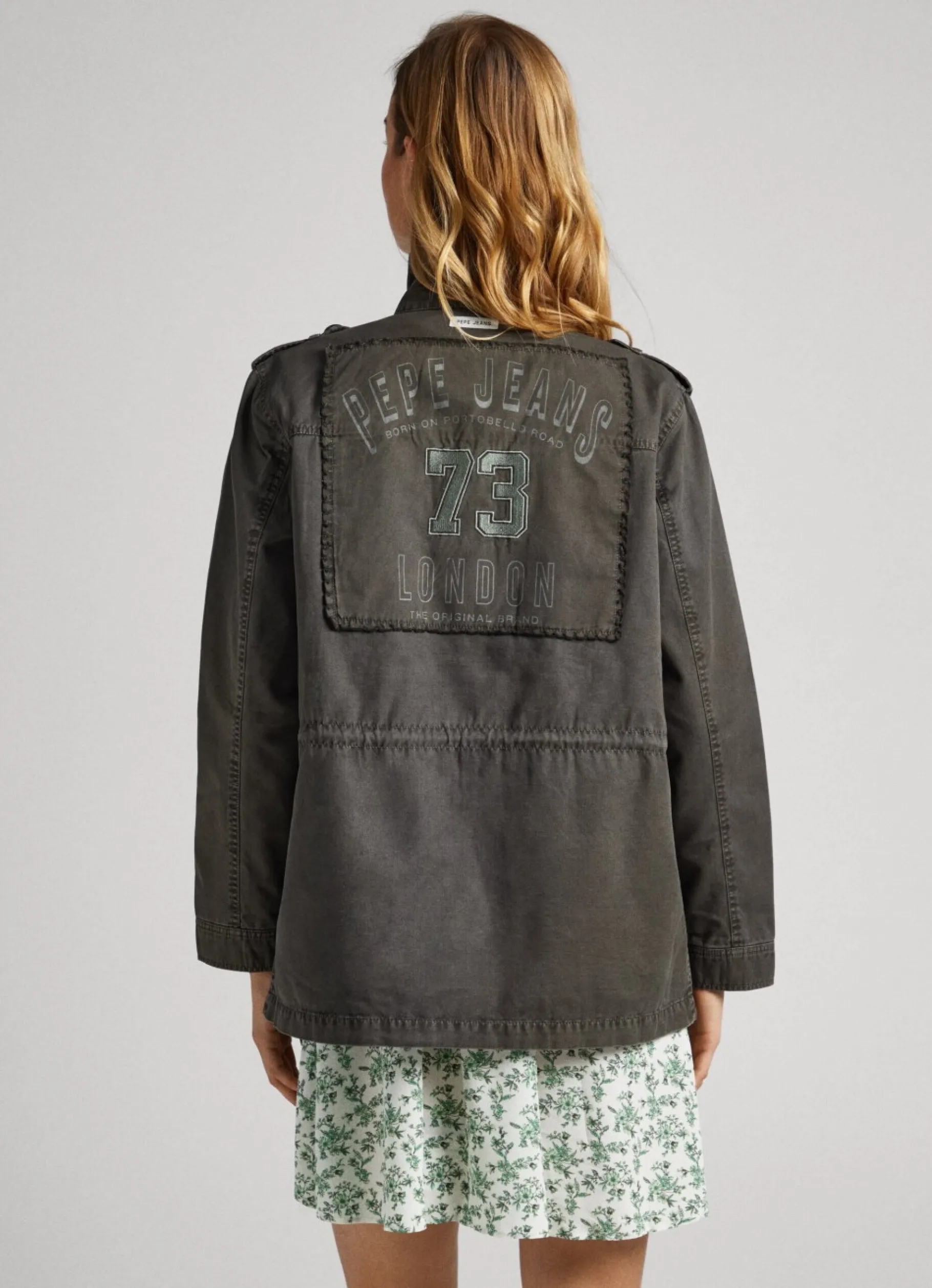 Women Pepe Jeans High Neck Cotton Parka
