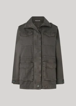 Women Pepe Jeans High Neck Cotton Parka