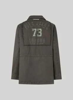 Women Pepe Jeans High Neck Cotton Parka