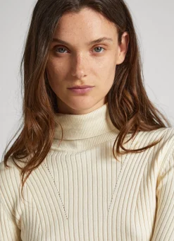 Women Pepe Jeans High Neck Ribbed Knit