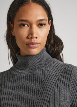 Women Pepe Jeans High Neck Ribbed Knit