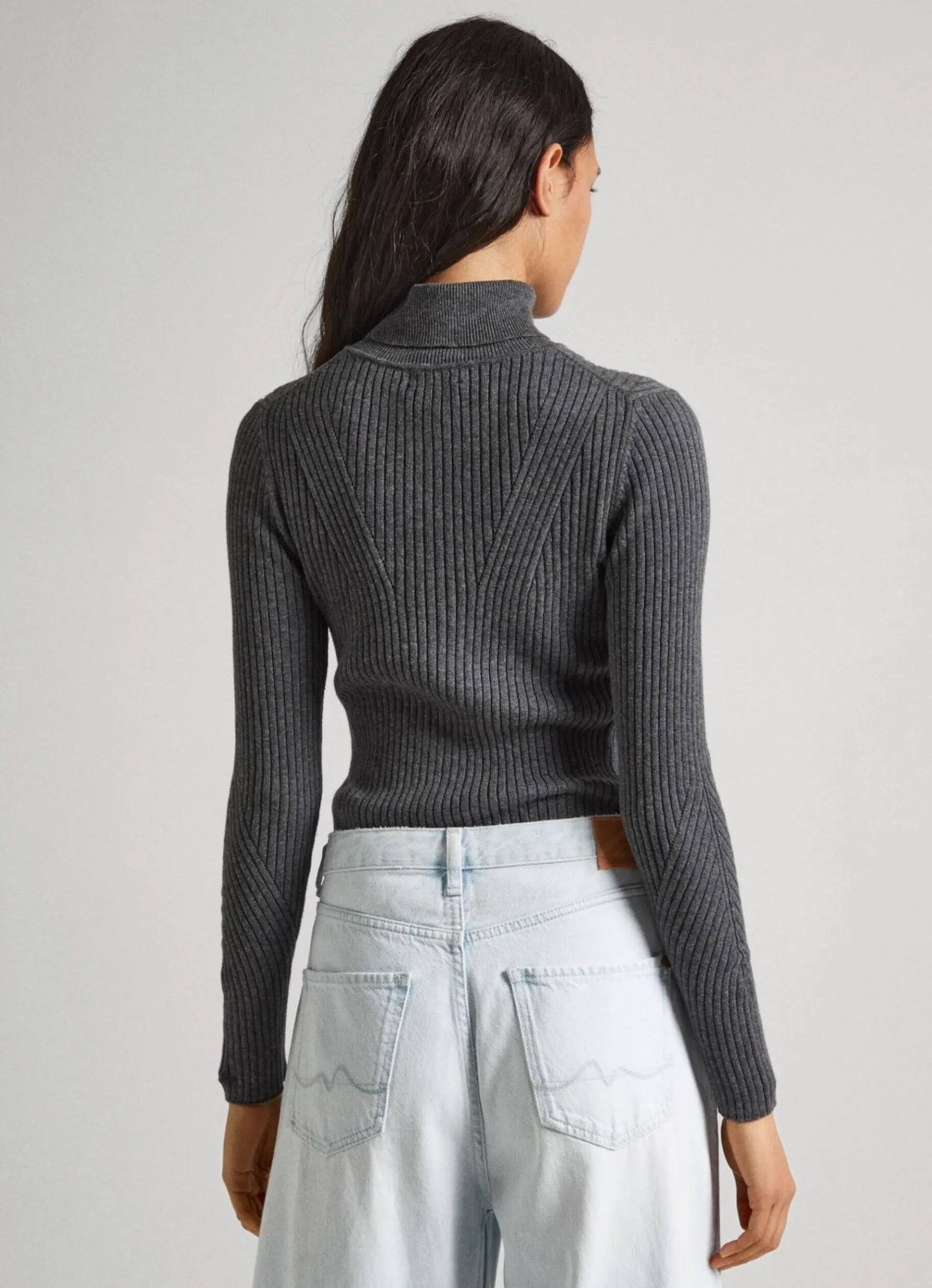 Women Pepe Jeans High Neck Ribbed Knit