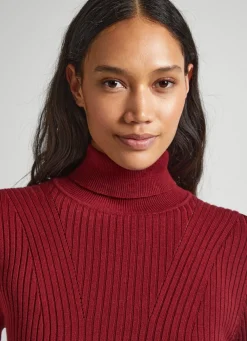 Women Pepe Jeans High Neck Ribbed Knit